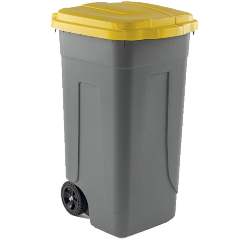 Coperchio bidone carrellato Giallo 100 Lt