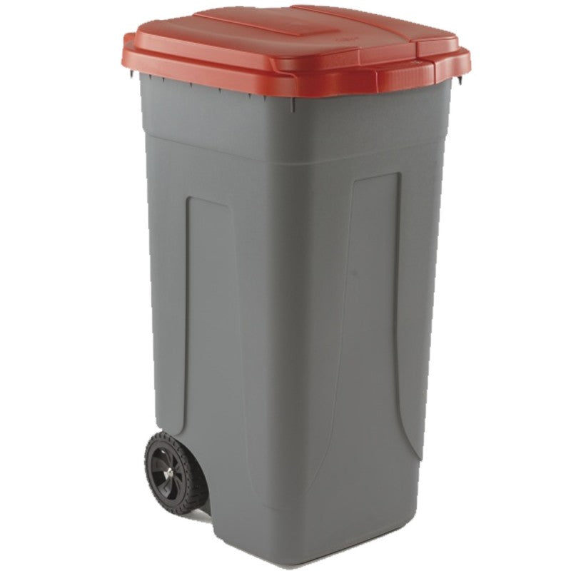 Coperchio bidone carrellato Rosso 100 Lt