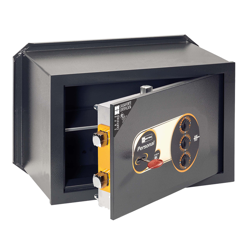Cassaforte con chiave e combinazione meccanica
