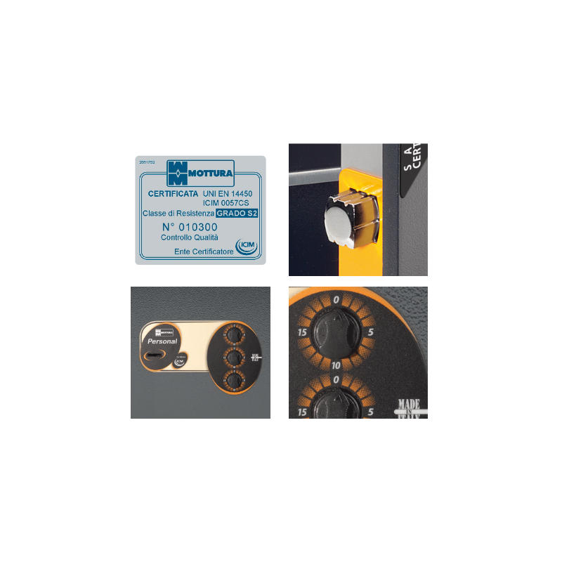 Cassaforte con chiave e combinazione meccanica