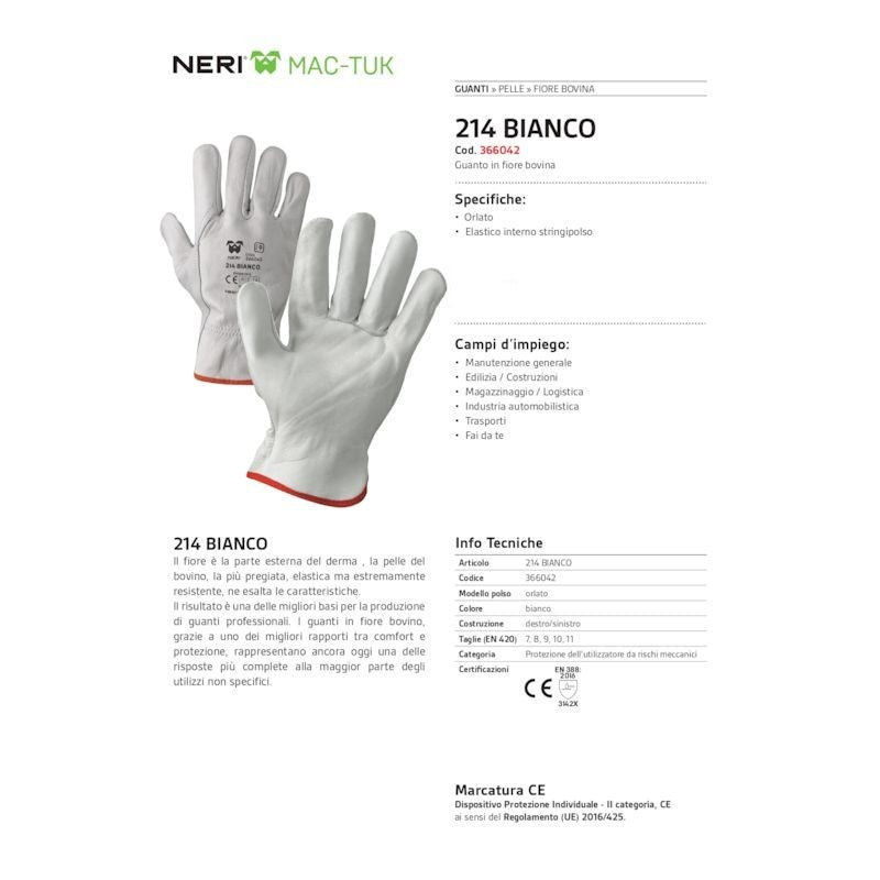 Guanti in fiore bovino