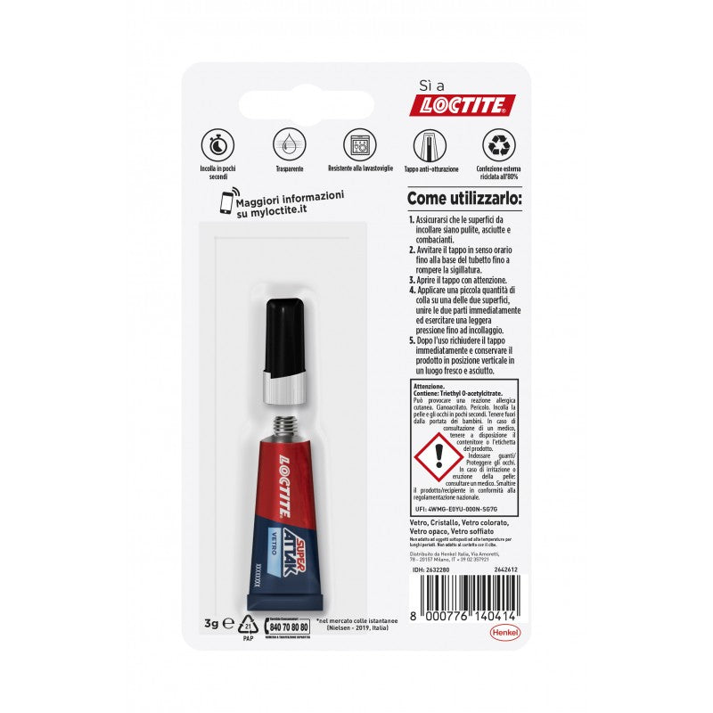 Loctite super attak vetro 3 gr