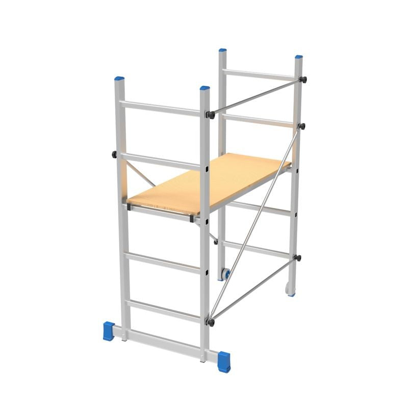 Minio trabattello alluminio h1,63 con piano lavoro