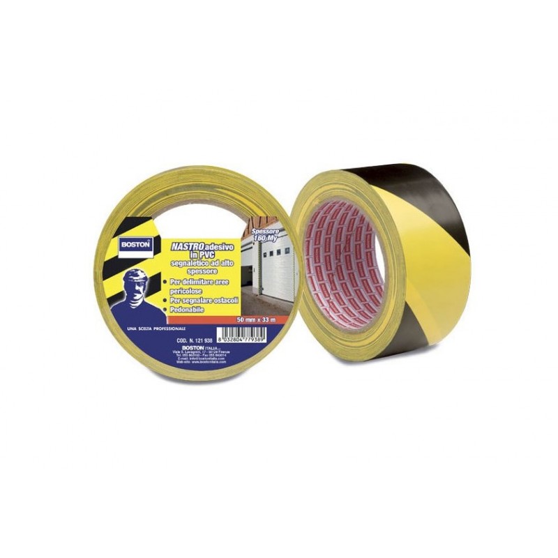 Boston Nastro Adesivo Pvc Giallo-nero 50x33