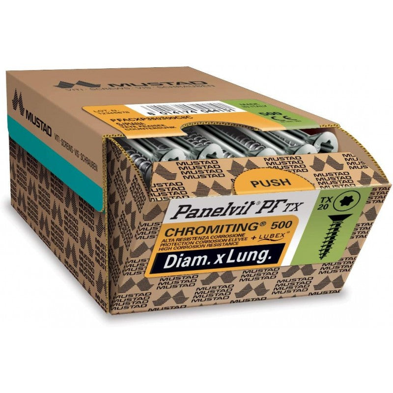 Panel-vit Parzialmente Filettata Cromata Mustad d. 4 mm