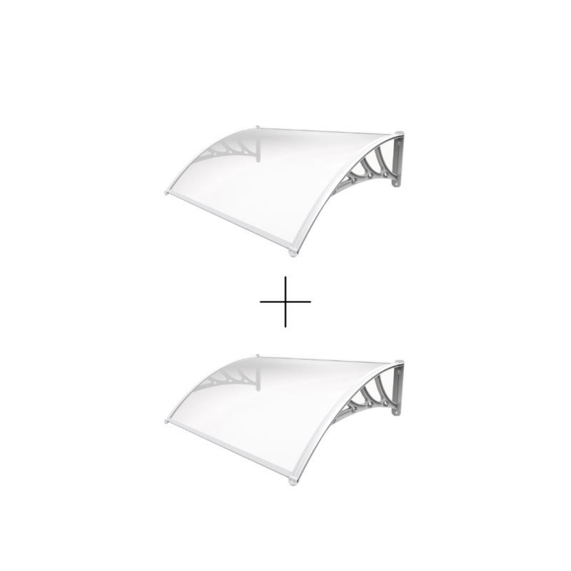 Pensilina trasparente con supporti grigi Xone