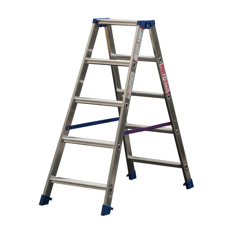 Scala doppia Gaudi alluminio 1,86