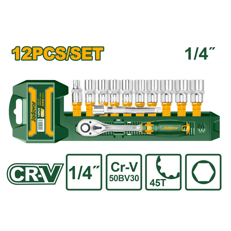 Set 12 Pz Cricchetto 1/4 Poll