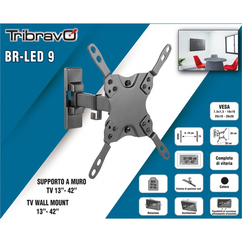 Supporto a muro per Tv Plasma/LCD 13''-42''