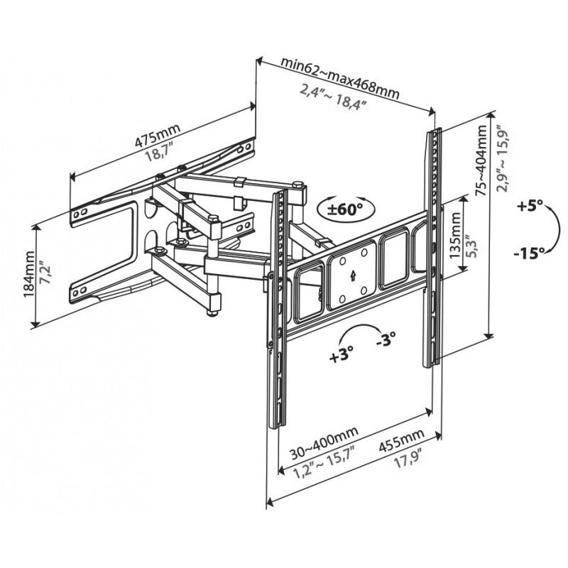 Supporto a muro per Tv Plasma/LCD 32''-75''