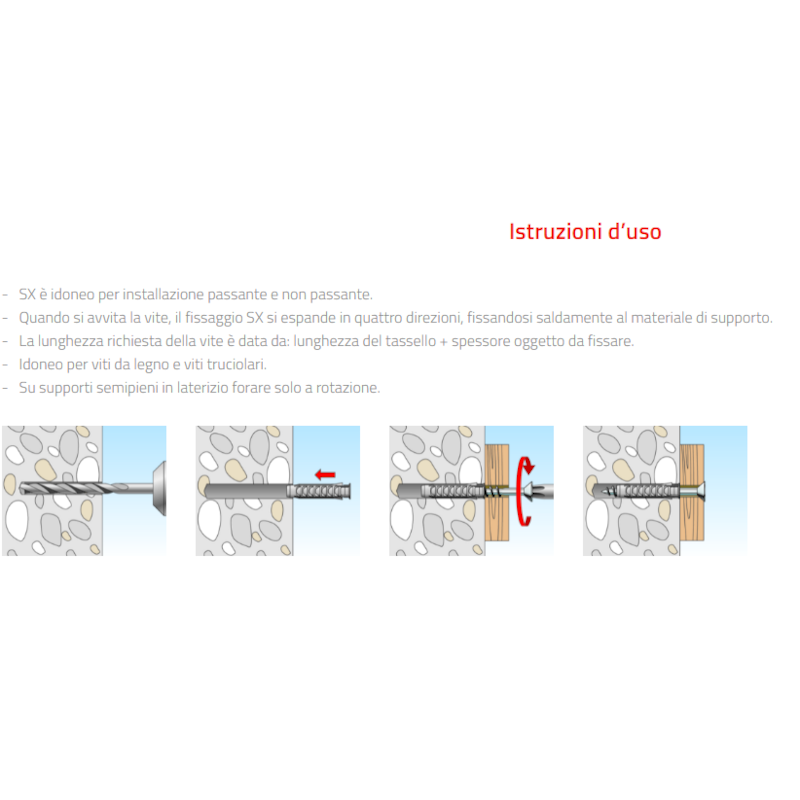 Sx tassello in nylon