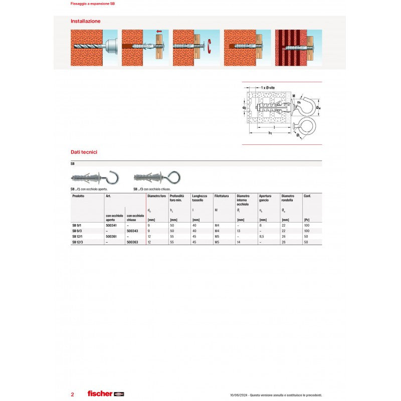 Tassello A Espansione In Nylon  SB 9