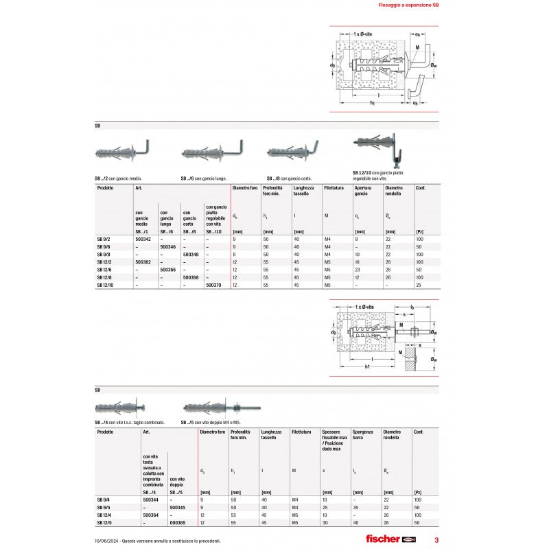 Tassello A Espansione In Nylon  SB 9